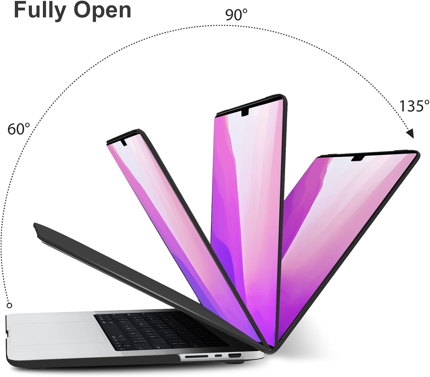 IBENZER Compatible with New MacBook Pro 16 Inch Case 2023 2022 2021 M2 A2780 M1 A2485 Pro Max, Hard Shell Case with Keyboard Cover for Mac Pro 16 with Touch ID, Black, T16X-BK+1