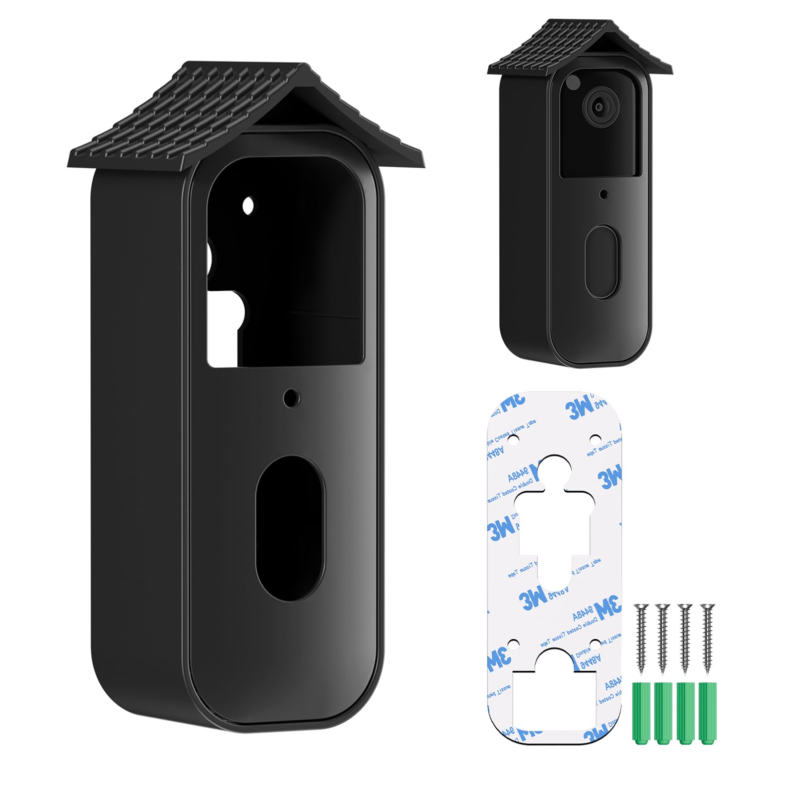 For Blink Doorbell Mount, Adhesive Door Mount for New Blink Doorbell Camera 2nd Gen, Easy 2-Way Installation with Strong Tape & Screws, No Drilling, No Sensor Blockage