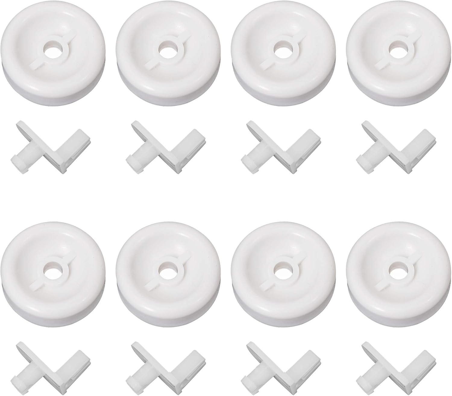 Ultra Durable WD35X21038 Dishwasher Lower Rack Roller Wheel and Stud Kit by BlueStars - Exact Fit for GE Hotpoint Kenmore Dishwashers - Replaces WD12X10267 PS11726733 AP5986365 - PACK OF 8
