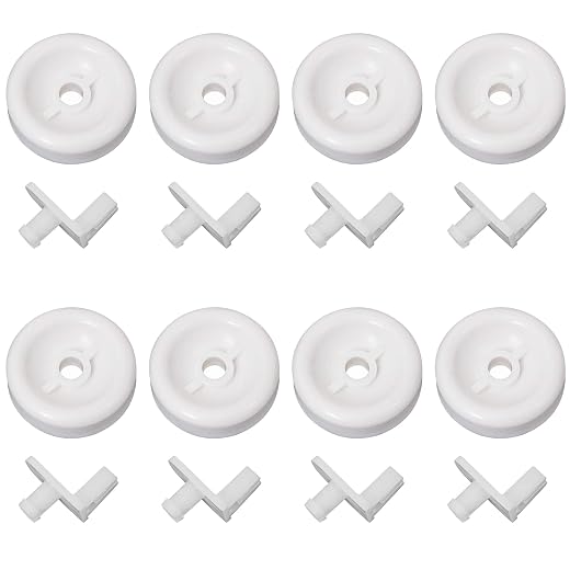 Ultra Durable WD35X21038 Dishwasher Lower Rack Roller Wheel and Stud Kit by Blue Stars - Exact Fit for GE Hotpoint Kenmore dishwasher - Replaces WD12X10267 PS11726733 AP5986365 - PACK OF 8
