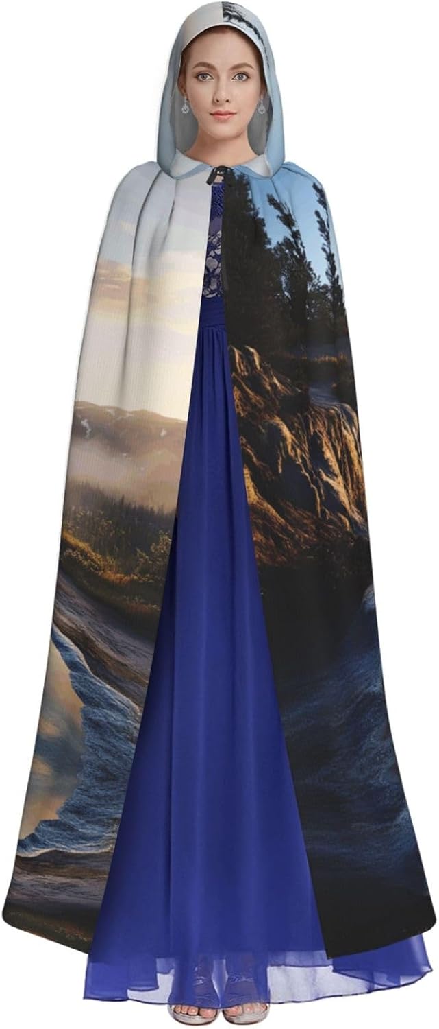 Steam geyser Unique Darkness Poncho Shawl - Customizable Wearable Blanket for Women, Perfect Halloween Costume Accessory, Knight, Akatsuki, and More