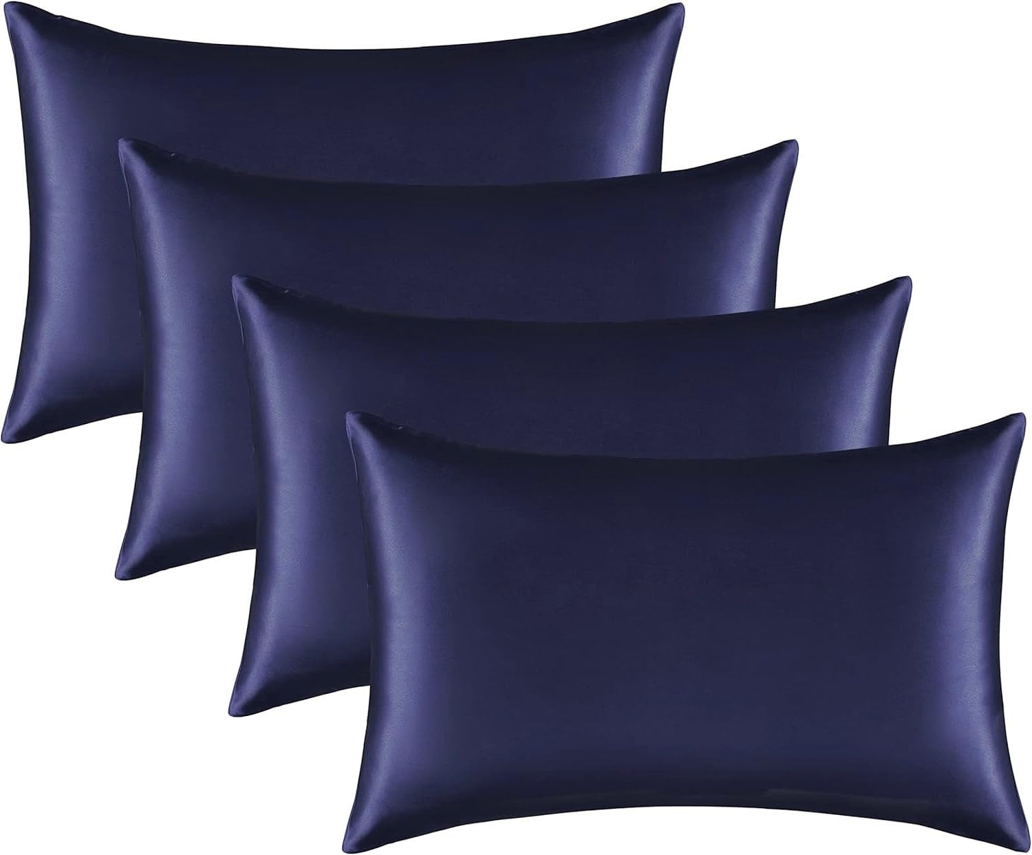 Satin Pillowcase Set for Hair and Skin, 4 Pack with Envelope Closure, Cooling Pillow Cases (4, Pink, Standard (20x26 Inch))