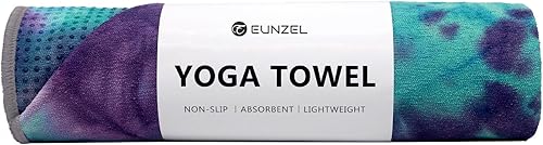 Miniatura 24 de Eunzel Toalla de yoga, toalla para esterilla de yoga caliente con puntos de agarre, absorbente de sudor, antideslizante, para yoga caliente, pilates