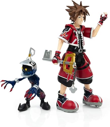 Miniatura 3 de KINGDOM HEARTS Figura de acción exclusiva oficial – Paquete de 2 figuras de Valor Form Sora & Heartless Soldier – Réplica coleccionable de juguete