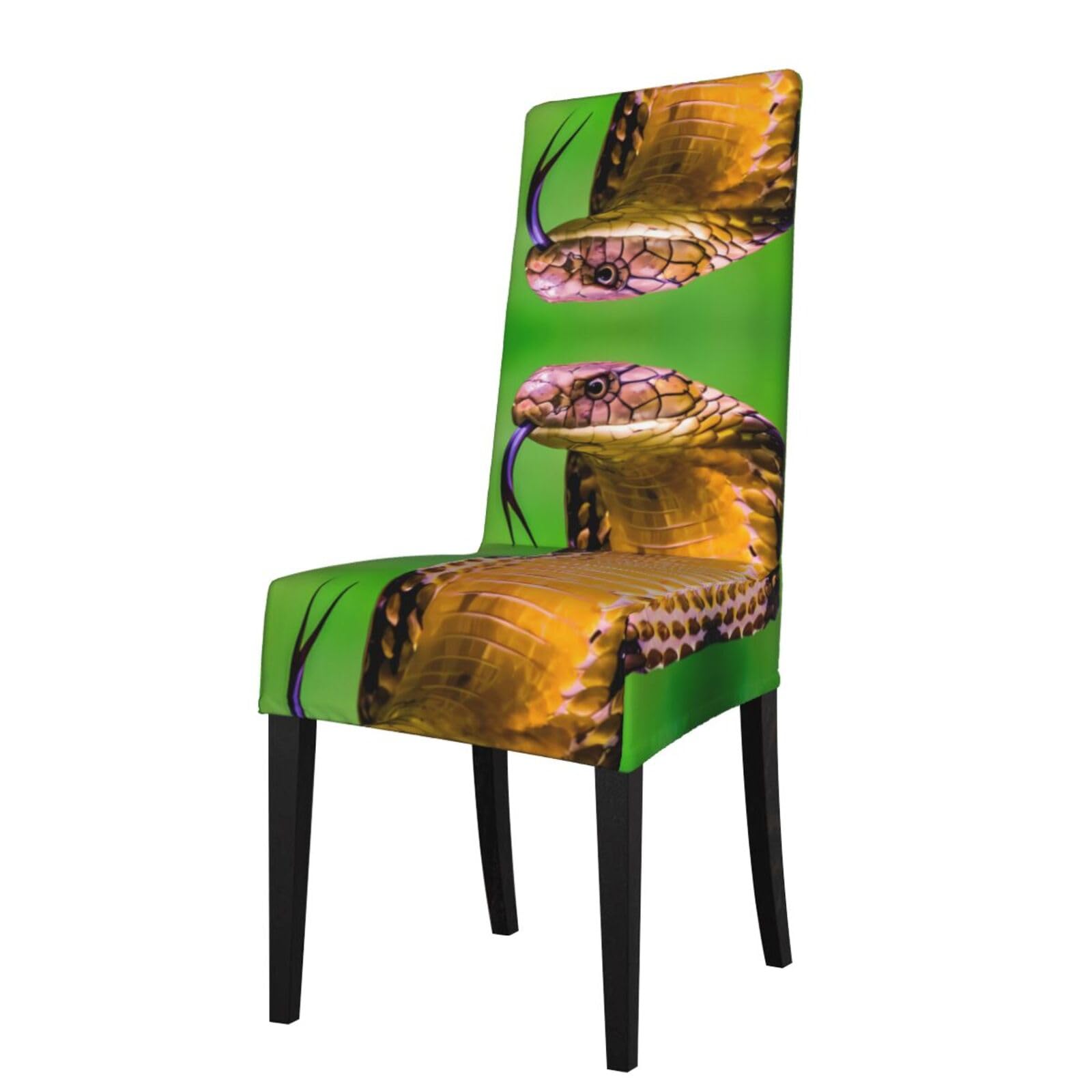 YYHWHJDE Cobra Snake Prints Dining Chair Throw Covers – Stretchable Polyester Blend Protects Your Chairs with Easy Style & Easy Care