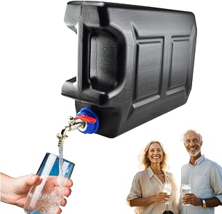 Bidón de agua con grifo – Bidón de agua con grifo 20 l – Depósito de agua para camping – Depósito de agua potable – Depósito de agua dulce – Negro