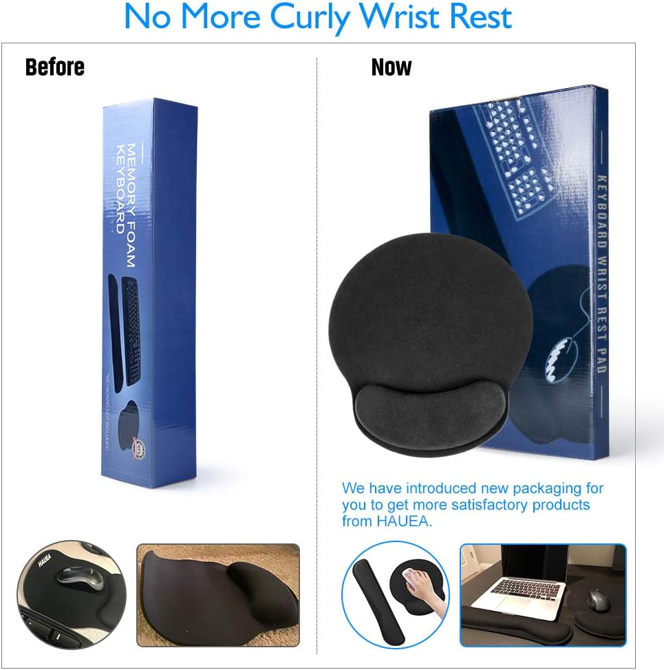 Memory Foam Mouse Pad Keyboard Wrist Rest Support - Ergonomic Support - for Office, Computer, Laptop, Mac - Premium Quality, Durable, Lightweight for Comfortably Typing Pain Relief and Repair