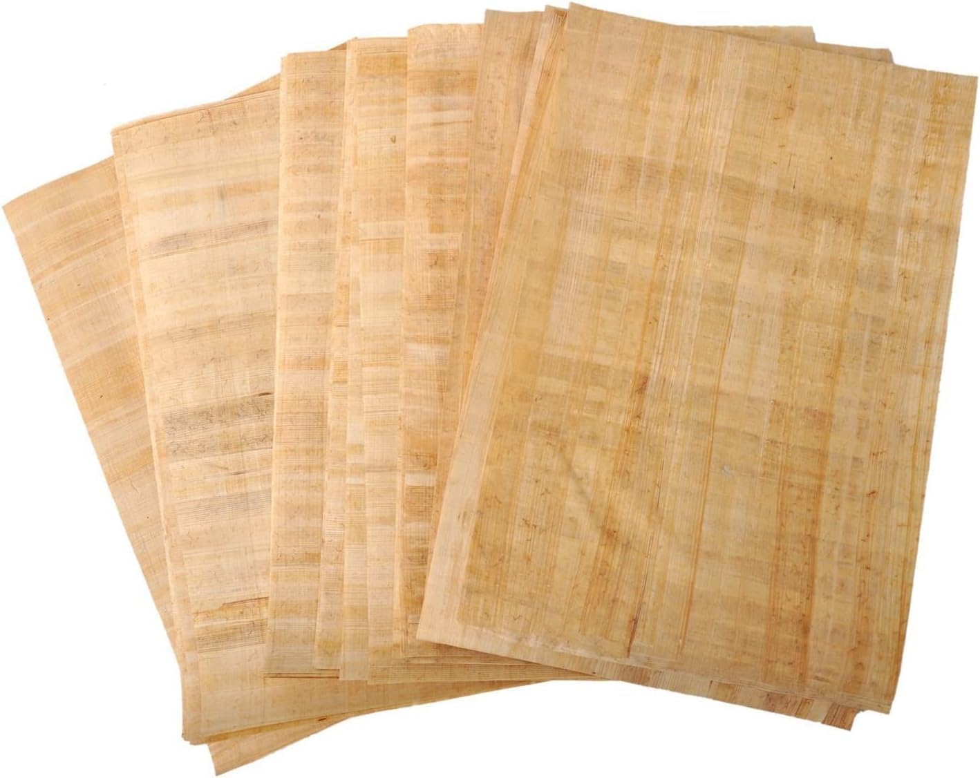 15 Egyptian Blank Papyrus Paper 12" X 8" (30 x 20 cm) Ancient Pharaoh, Alphabets Papyrus Sheets Papyri for Art Project Scrapbooking and School History Ideal Teaching Aid Scroll Paper + Book Mark Gift