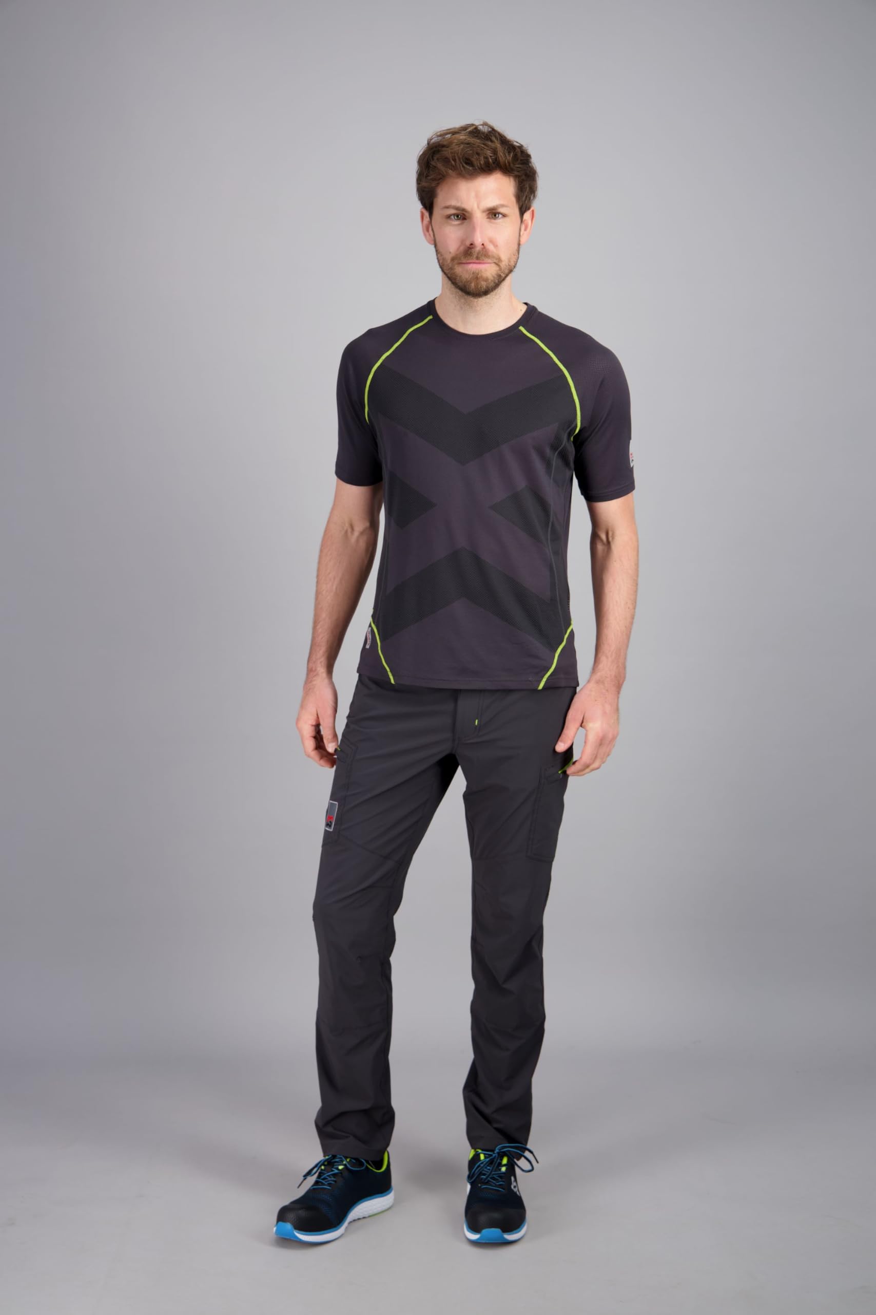 WÜRTH MODYF Stretch Evolution Bundhose Light - Arbeitshose für Herren mit 4-Wege-Stretch mit 85% recyceltem Polyamid - Schnelltrocknend & leichtes Material - in den Größen 24-118 in Anthrazit/Lime