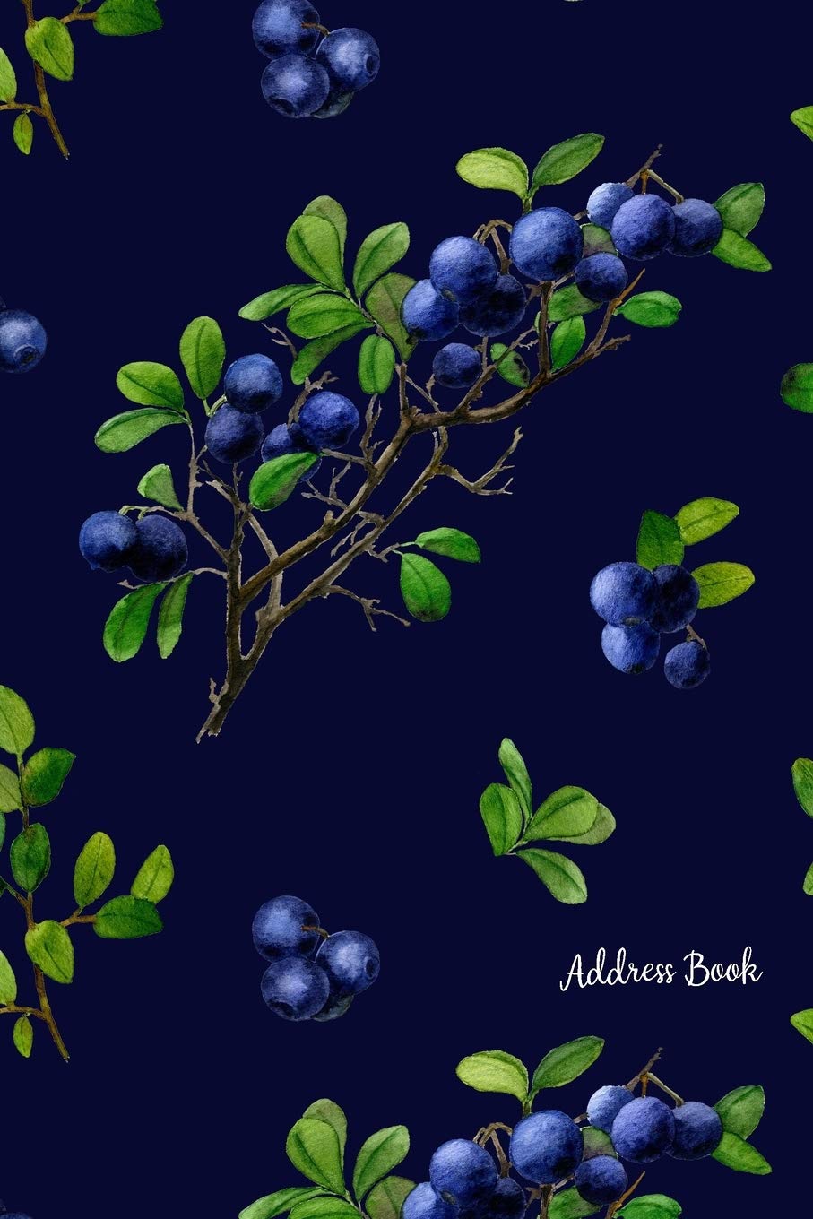 Address Book: Cute Blueberry Address Book with Alphabetical Organizer, Names, Addresses, Birthday, Phone, Work, Email and Notes (Address Book 6x9 Size)