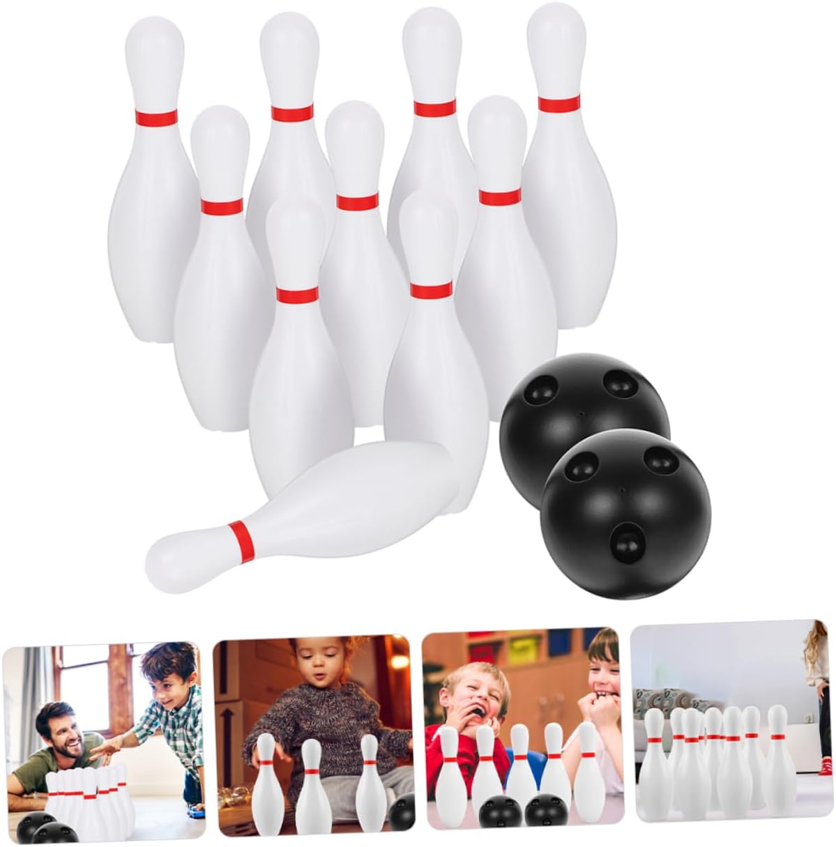 HANABASS 1Set Bowling Indoor Educational Bowling Game for Safe Materials for Boys Develops Motor Skills Hand Eye Coordination