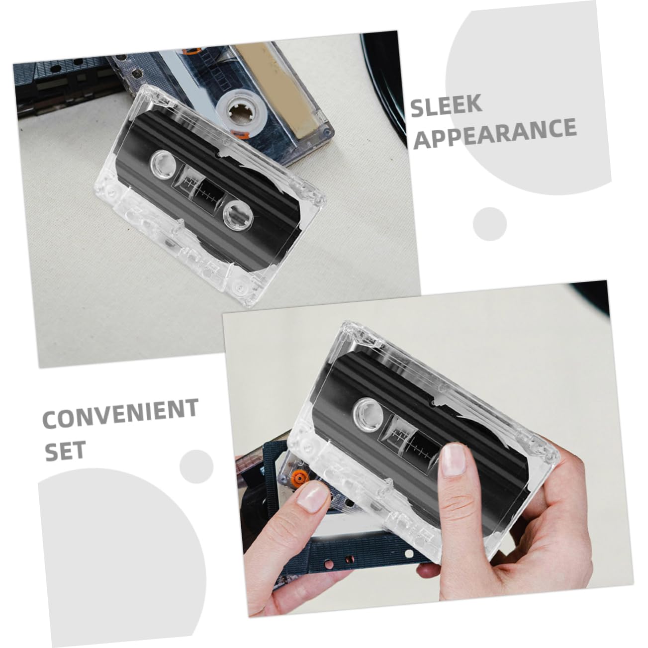 jojofuny Support De Cassette Plastique Transparent Lot De 6 Boîtes De Rangement pour Cassettes Audio Compactes Protection Et Organisation pour Bureau Et Maison