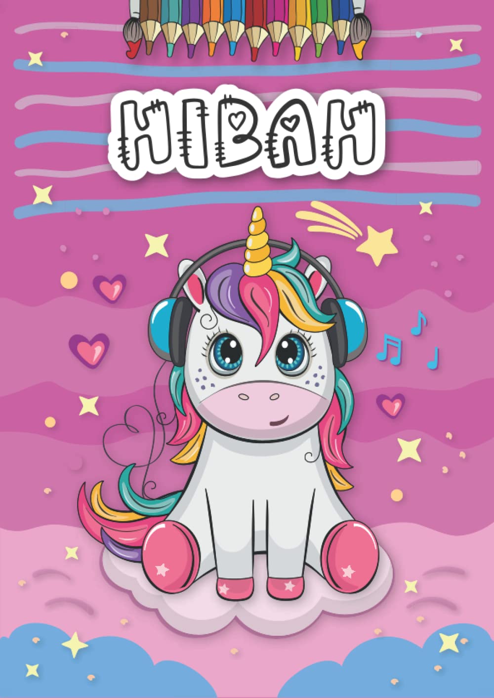 Independently published Hibah: Personalized Coloring Book for Hibah | Theme: Unicorn | Birthday gift for girl, daughter ... | Ages: 4-8 | 25 unicorn designs with name Hibah, Large size A4 (ca. 8.5 x 11 inches)