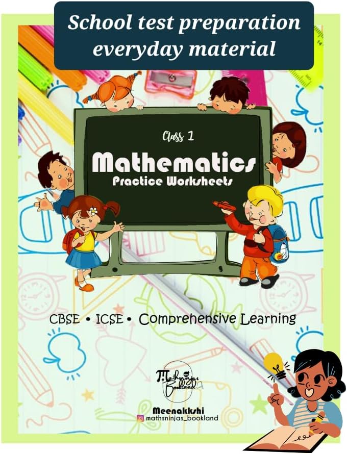 Class 1 Mathematics 2024 CBSE / ICSE practice Worksheets with Mental Math | Multiplication tables | word problems by Mathsninjas Bookland (New Edition)