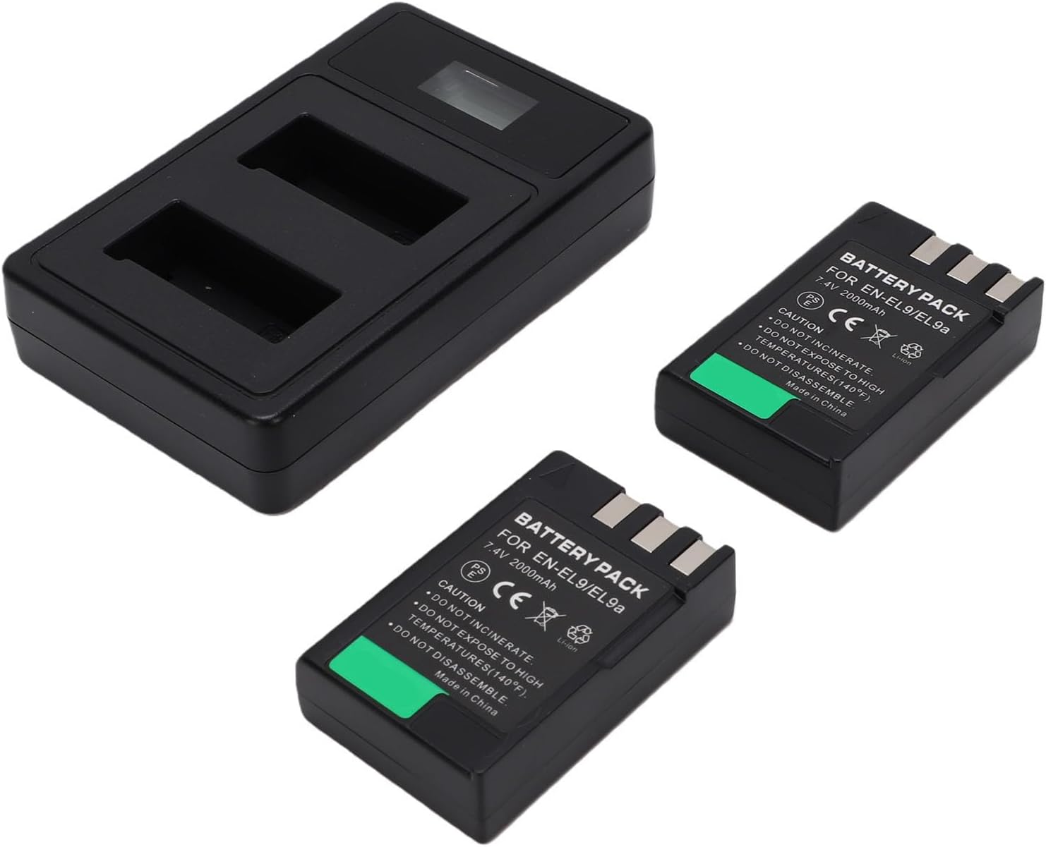 Karlak Camera Batteries and USB Dual Charger Replacement for D40 D40x D60 D3000 2000mAh with Smart Charging LED Display Ideal for Photographers