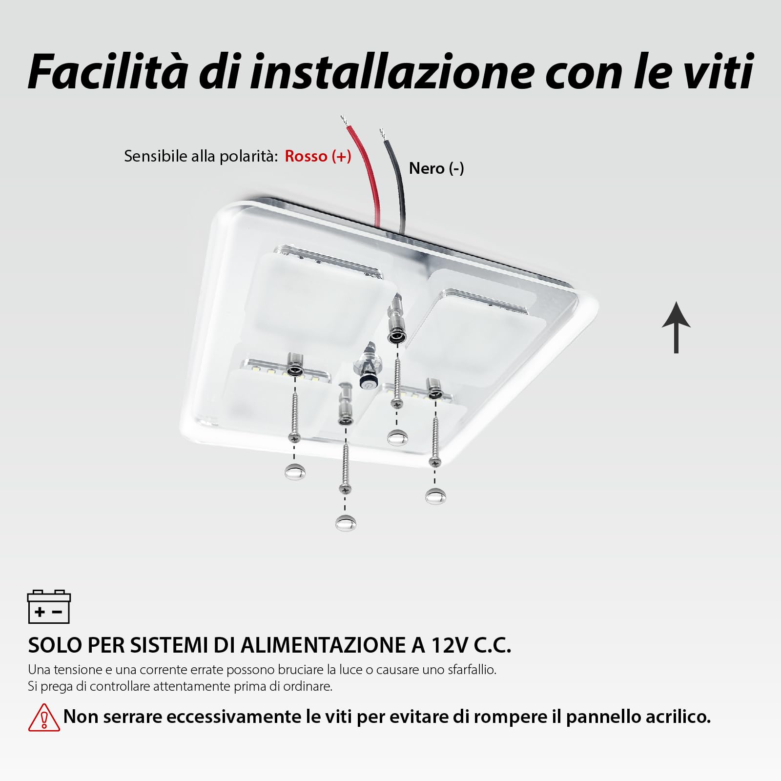 Dream Lighting Plafoniera LED 12v per Camper Caravan Barca 560LM 8W Illuminazione Interni Moderna Dimmerabile 3000K Bianco Caldo