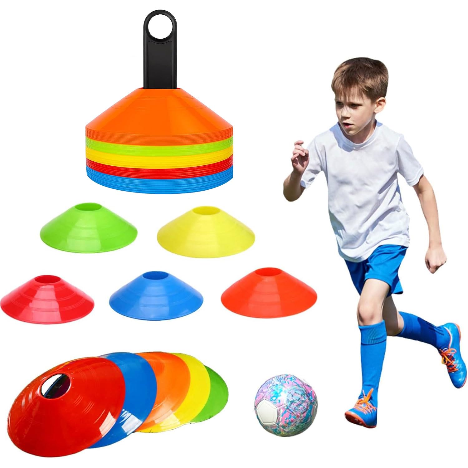 Plots de Marquage pour Football,Plots de Délimitation,Plots Entrainement,Marquage Cônes,Disques d'Entraînement,Cones de Sport pour Délimitation,Plots pour Délimitation Entraînement Football