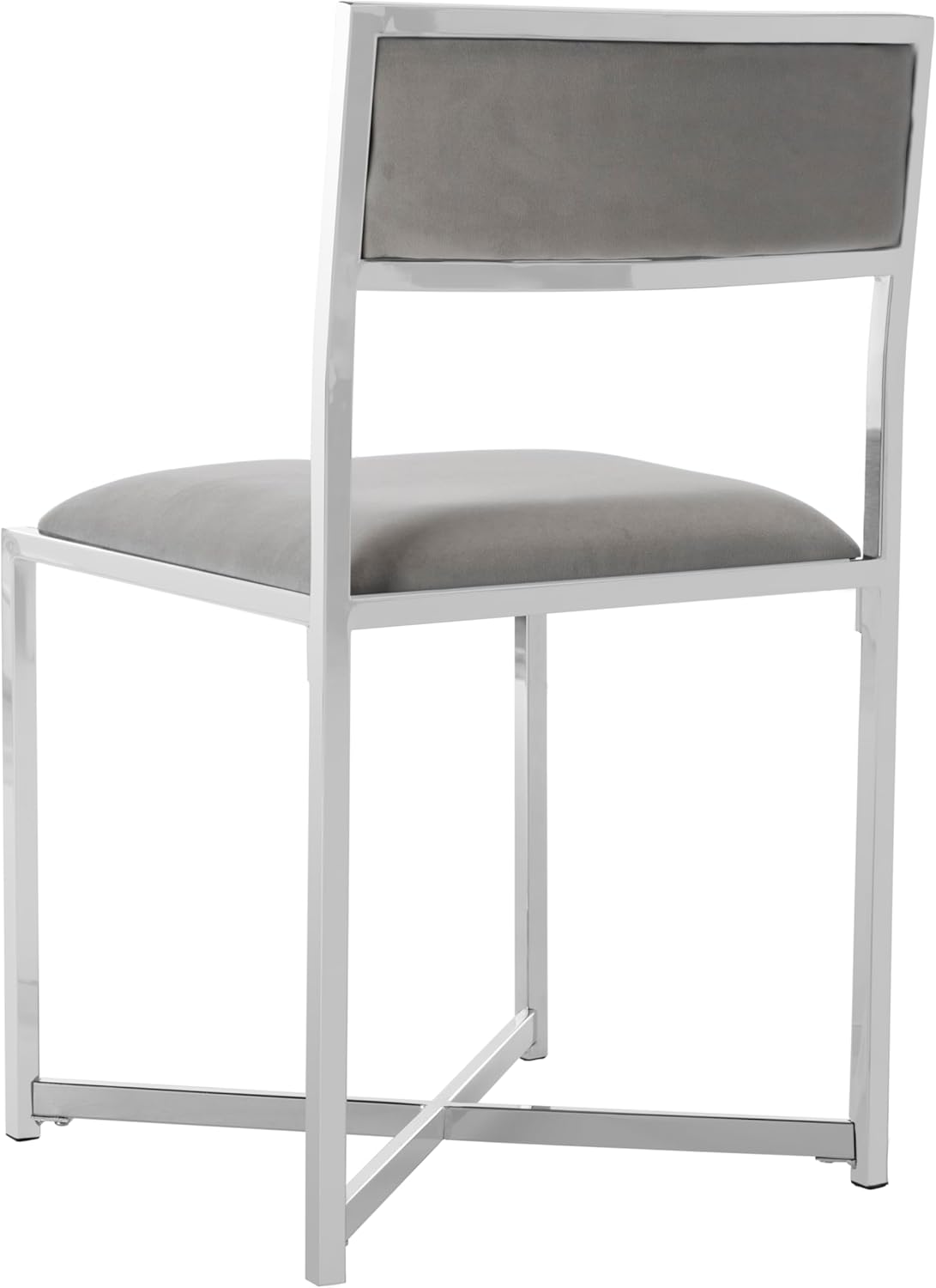 Safavieh Home Menken Grey Velvet and Chrome Side Chair, Set of 2