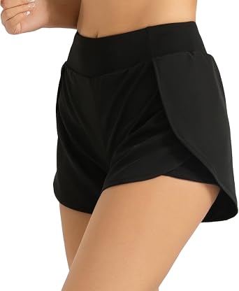 2 in 1 Womens Lightweight Running Shorts Workout Athletic Short for Gym Yoga with Liner Pocket