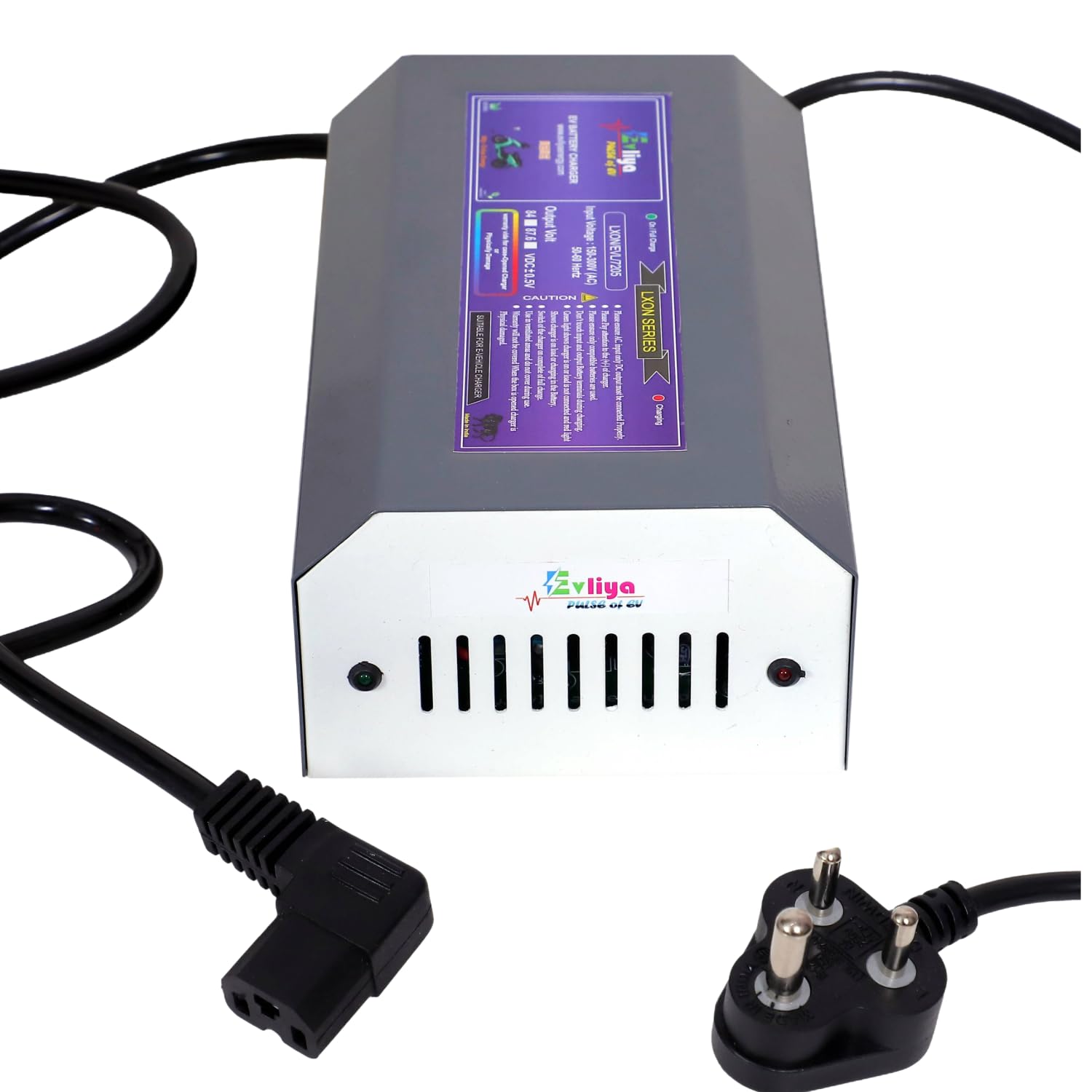 72V 5A EV Electric Scooter LiFePO4 Battery Charger | Output Auto Cut Off 87.6v | with LED Indication | Fast Charging, Durable, and Suitable with 72V Batteries, 3Pin T-Type Output Connector.-picture-24