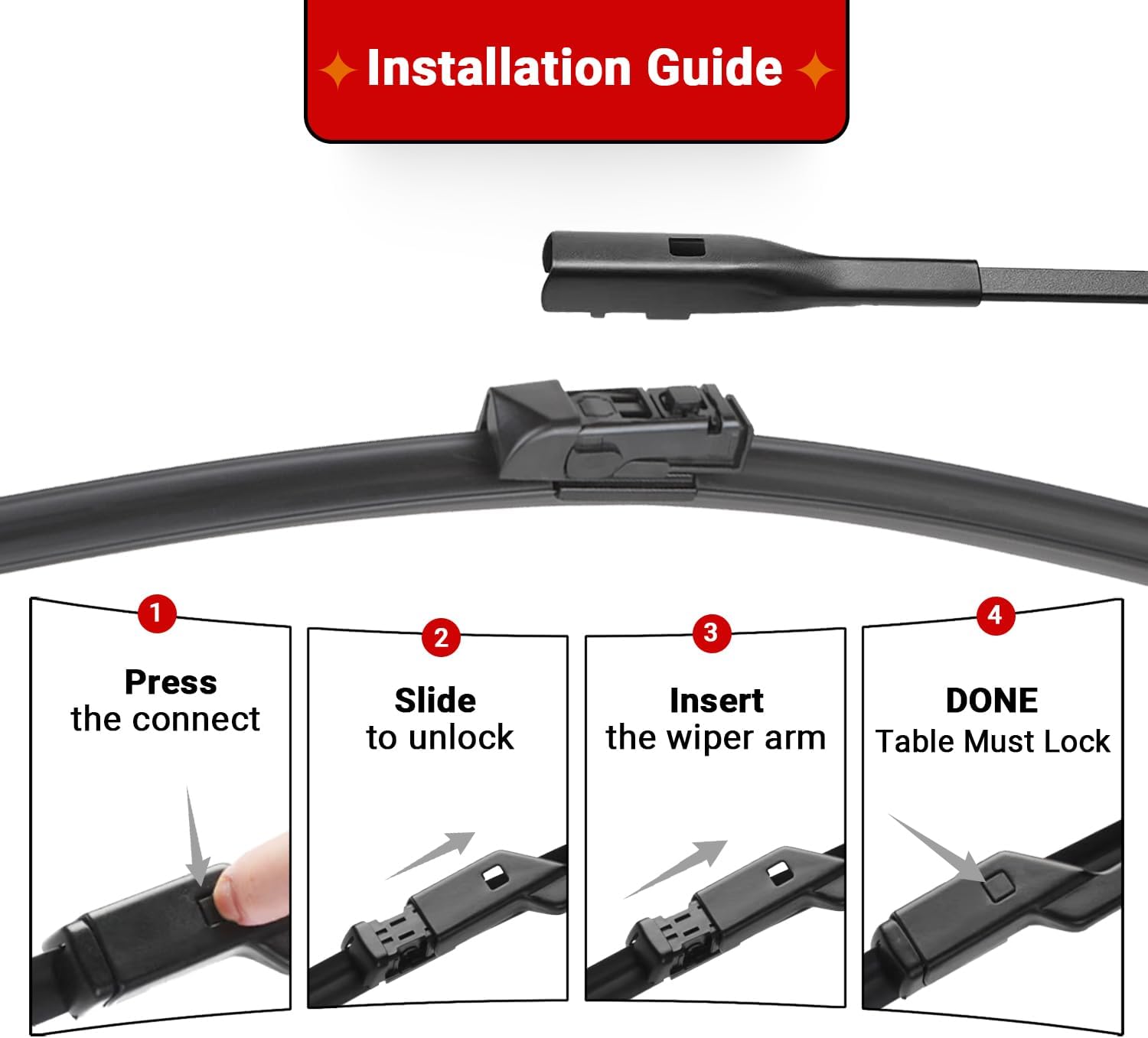 Windshield Wiper Blades Replacement for 2018-2023 BMW X3 X4 Original Factory Quality Front Rear Wipers Blade Set for My Car - 26" 20" 12" (Pack of 3)