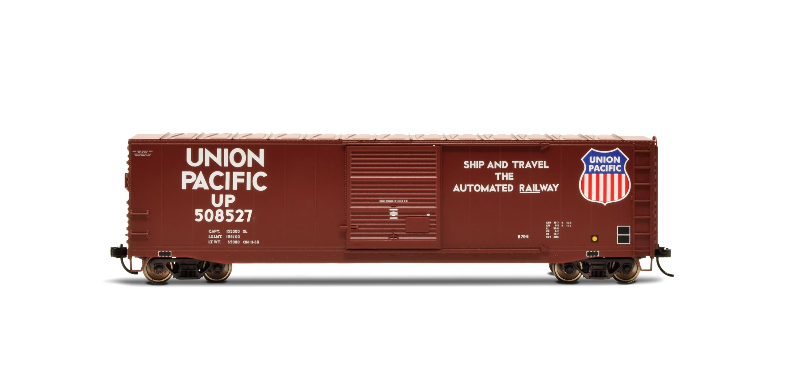 Rivarossi Union Pacific Railroad Box Car with Sliding Door Running Number #508527 HO Scale Train Rolling Stock HR6633C