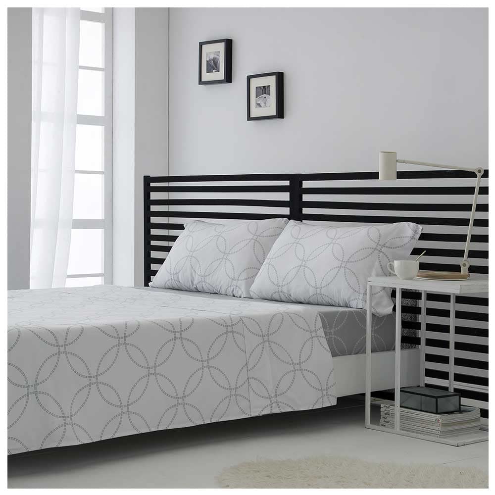 COTTON ARTean Juego sábanas 150 Fuji Bambú ORGÁNICO 200 Hilos Gris | Incluye 4 piezas: encimera, bajera ajustable, 2 fundas de almohada. Certificado OEKO-TEX