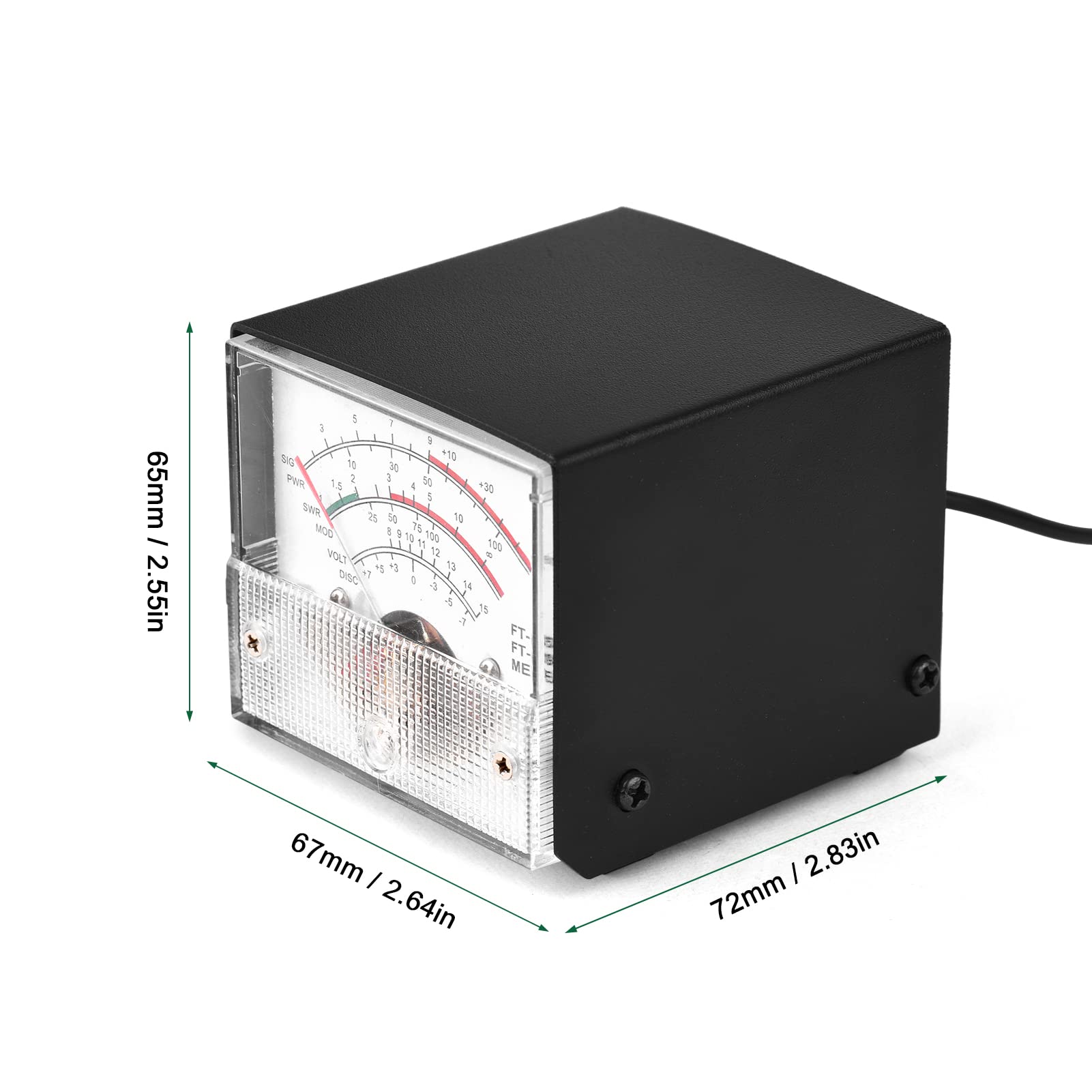 HUIOP Mini vatímetro de Puntero de medidor de Potencia SWR Mini medidor de Potencia SWR medidor Externo Puntero vatímetro Recibir Pantalla medidor Compatible con YAESU FT-857 FT-897