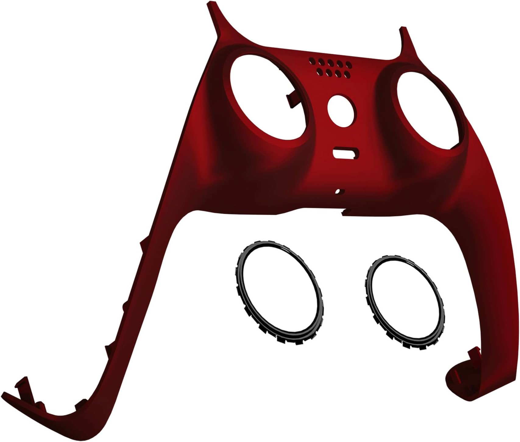 eXtremeRate Scarlet Red Decorative Trim Shell Compatible with p s 5 Controller, Soft Touch DIY Replacement Clip Shell, Custom Plates Cover Compatible with p s 5 Controller with Accent Rings