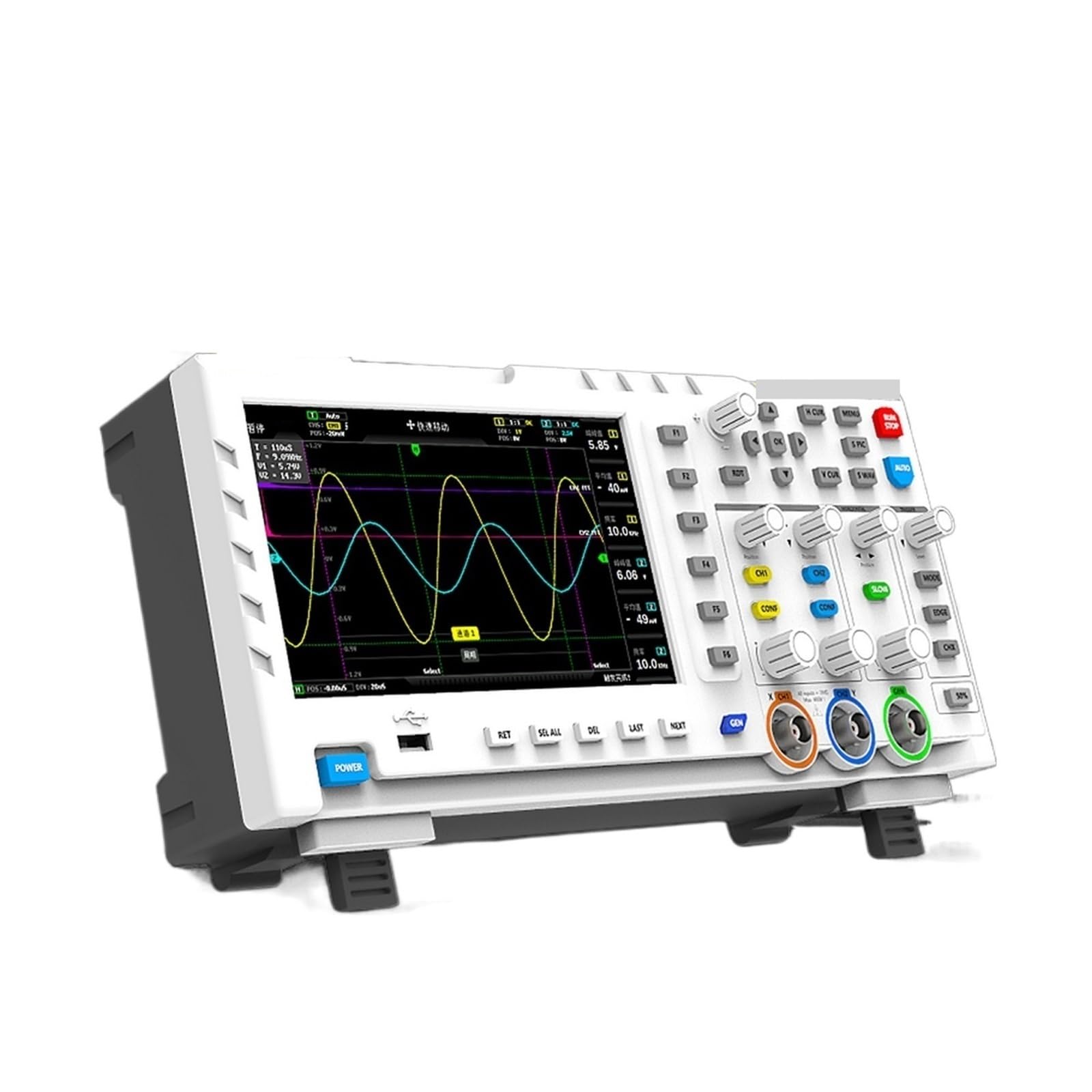 Oscilloscope numérique 1014D générateur de Signal d'entrée double canal 2 en 1 bureau 1GSa/s taux d'échantillonnage sonde P4100(1014D)