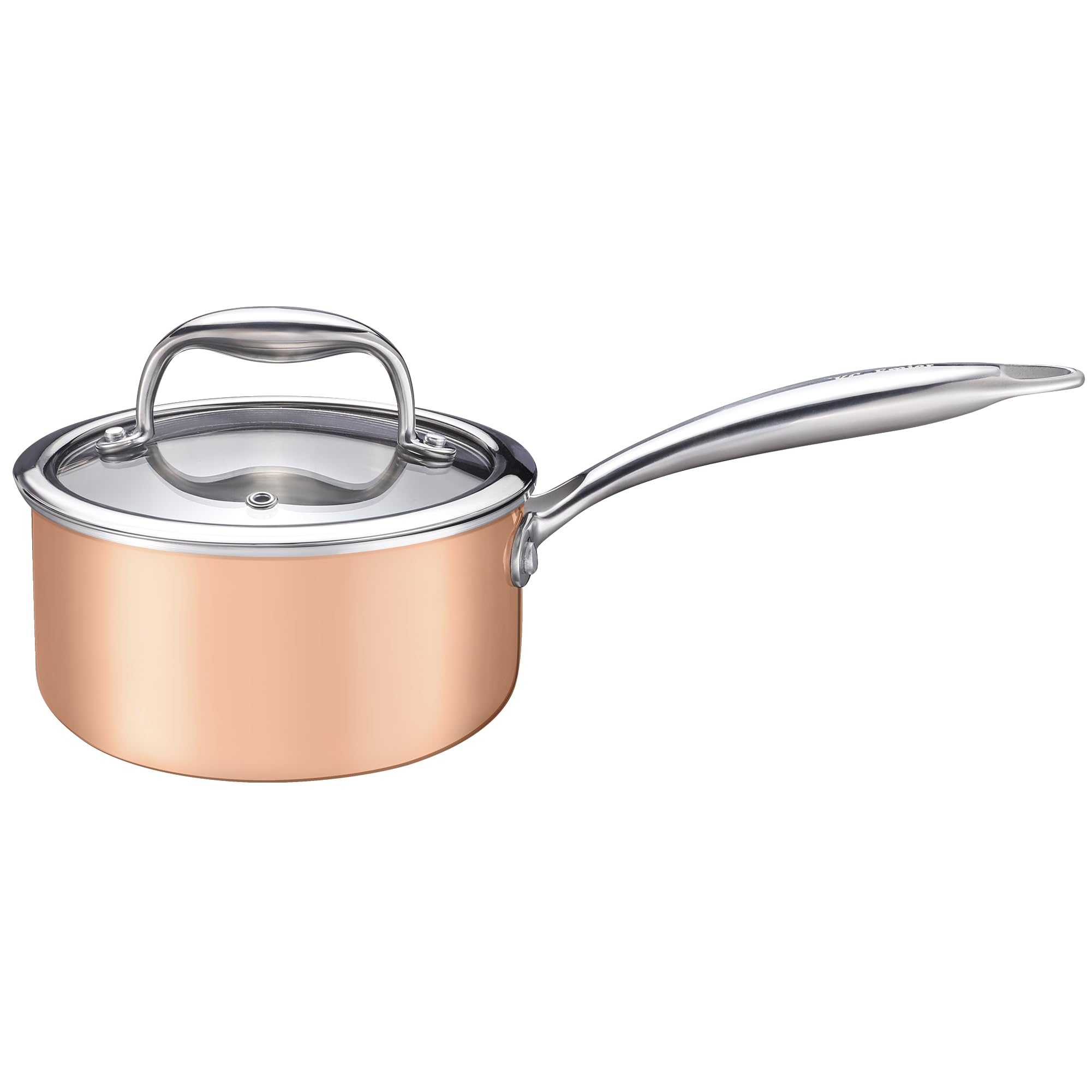 KC-Emier 1-Quart Saucepan with Lid Tri-Ply Stainless Steel