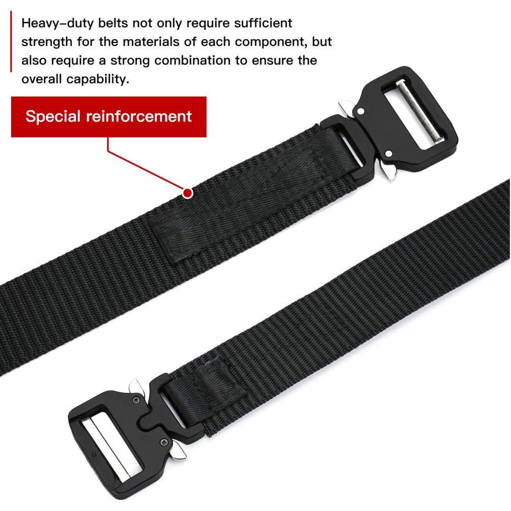 MOZETO Taktischer Gürtel, Unisex Militär Gürtel mit Schnellspanner Metallschnalle, Nylon Gürtel für Outdoor, Arbeit, Militär, Freizeit, Jagen - Gift Packaging