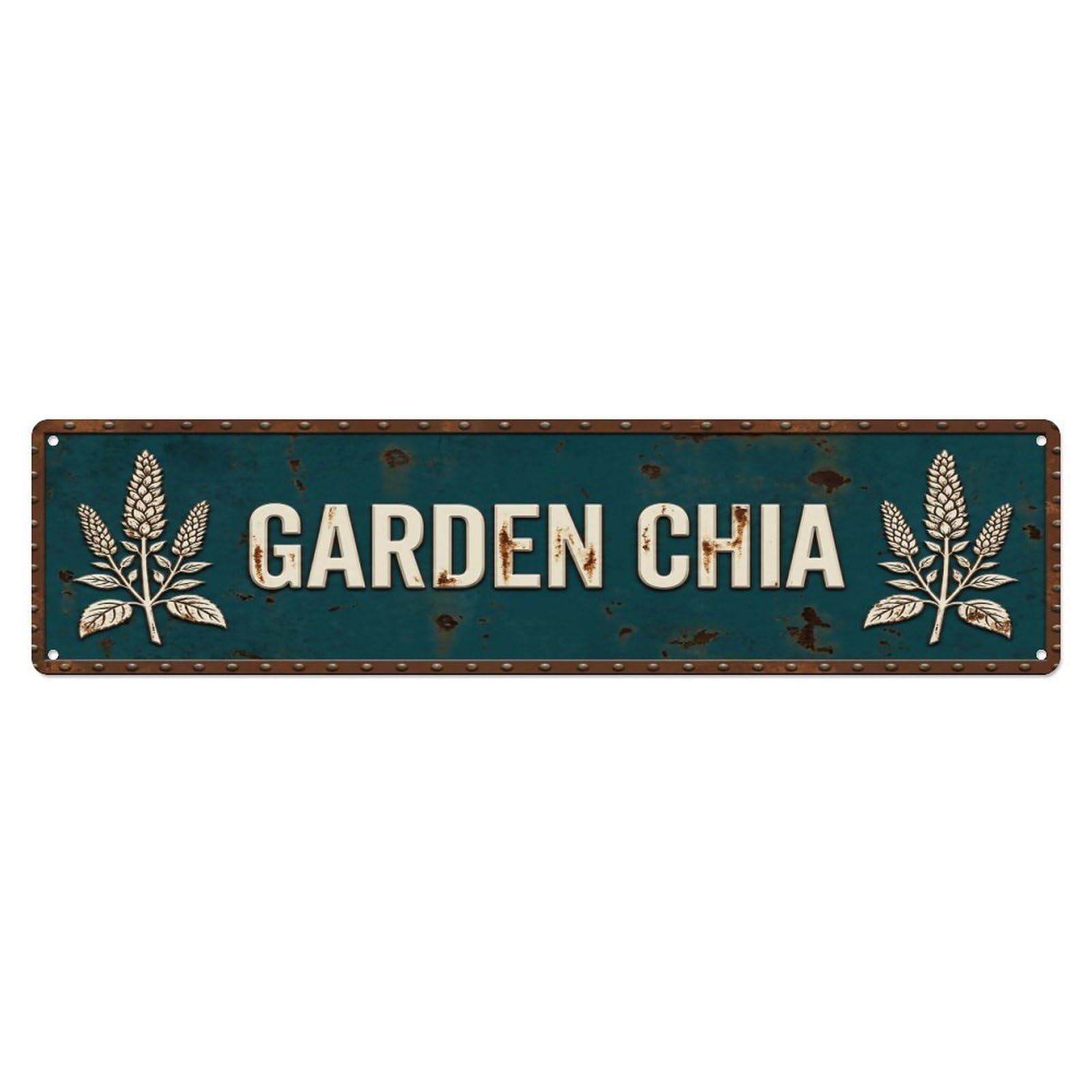 GARDEN CHIA Vintage Seed Rustic Farmhouse Metal Tin Sign