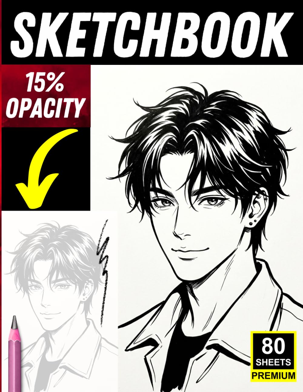 Manga Portrait Tracing Sketchbook: 80 Light-Opacity Pages for Anime Face & Character Drawing Practice