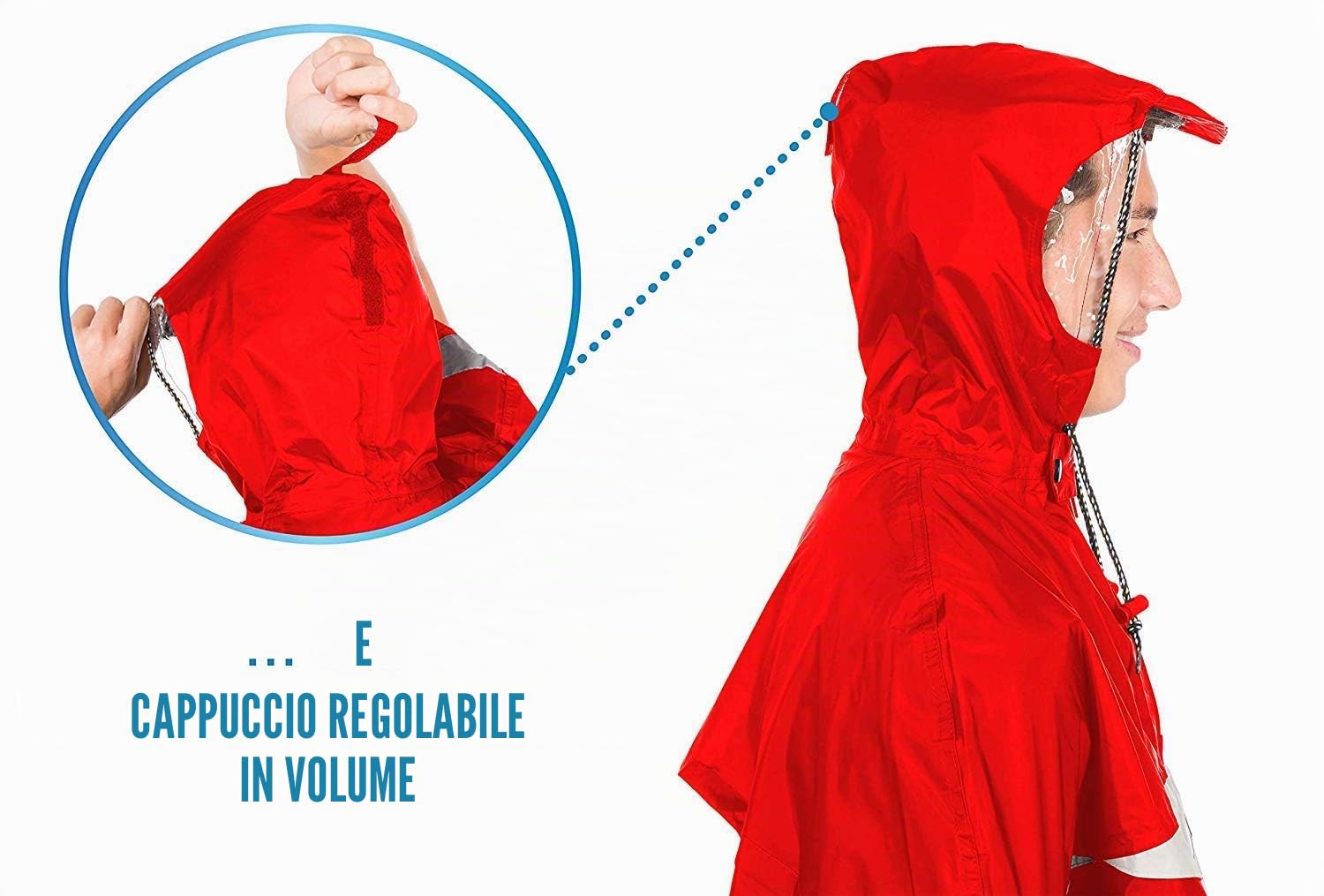 Hock Super Praktiko Radponcho, 30% Riduce, Poncho Antipioggia per Bicicletta, Donna Adulta, Logo, Tutte le Stagioni, Ob Signal, Lunga
