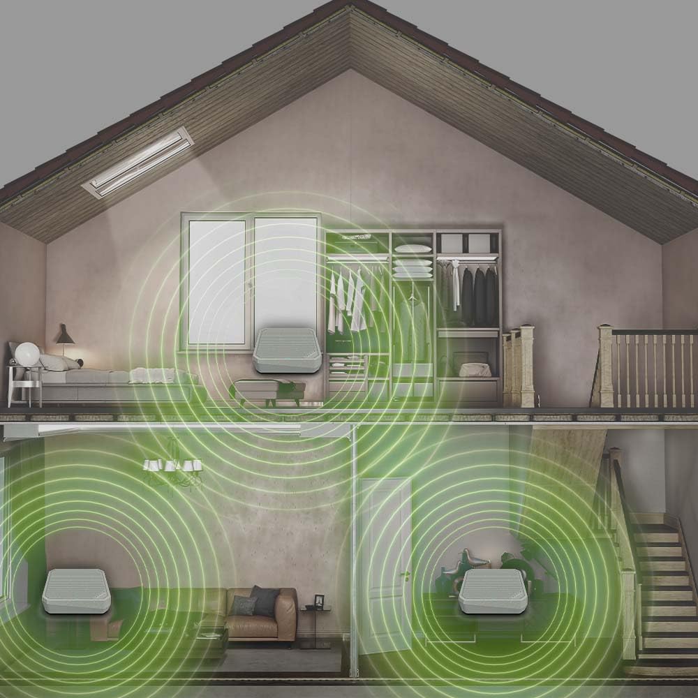 Acer Connect Vero W6m Wi-Fi 6E Mesh Router | Tri Band AXE7800 (2,4 GHz/5 GHz/6 GHz) | Velocità Gigabit (fino a 7,8 Gbps) | Connettività ottimizzata per PC o console | 30% riciclato post-consumo