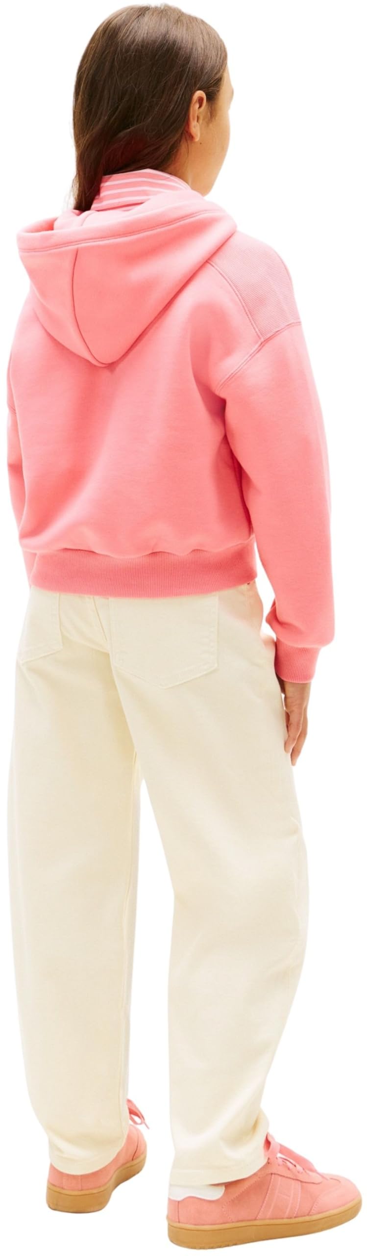 Tommy Hilfiger Dziewczęca bluza z kapturem z nadrukiem Tommy Puff KG0KG09241, RÓŻOWA (Tropical Blush), 5 lat