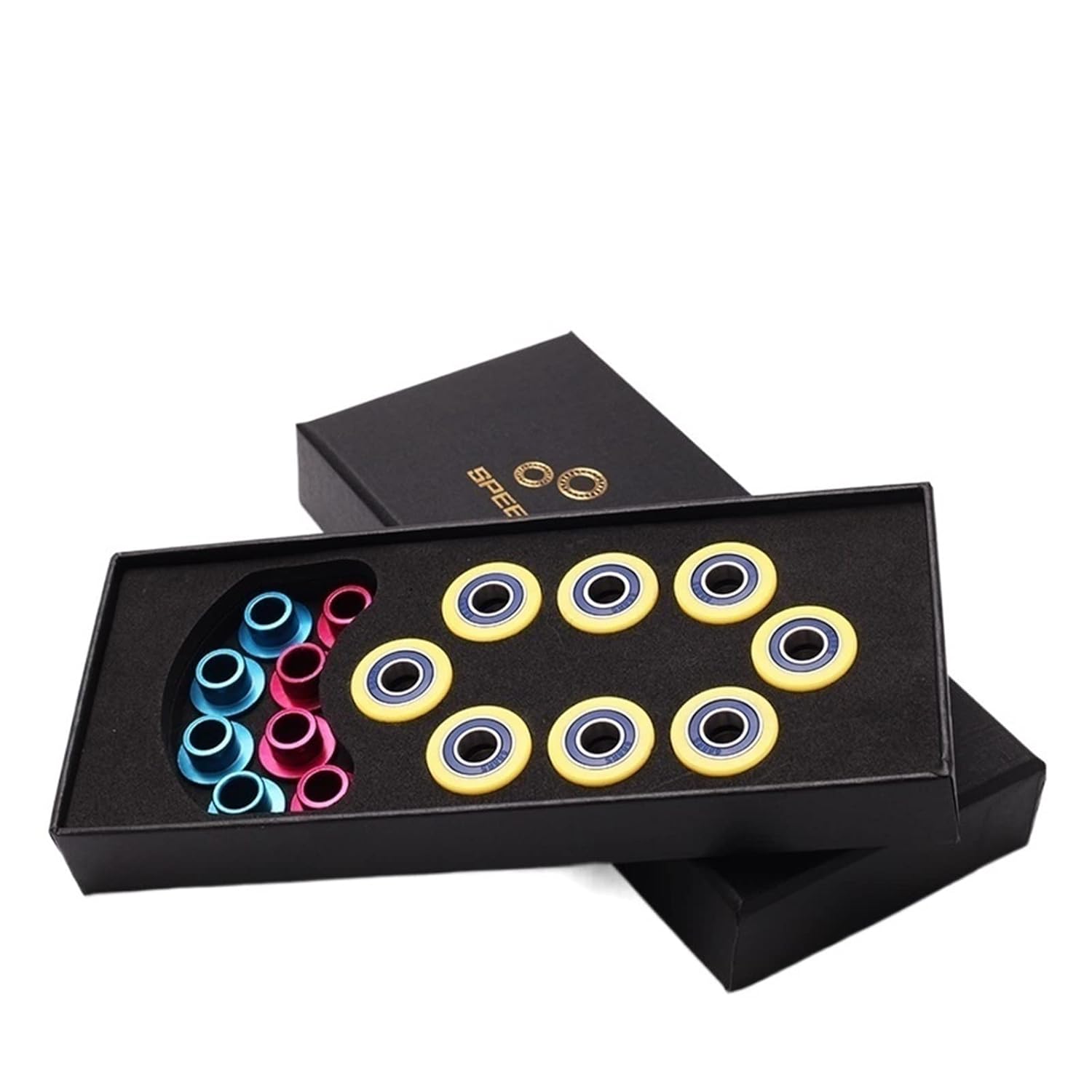 608 White/Black Ceramics Ball Bearings High Speed Sliding Bearing Professional Skateboard Roller Skating Bearing(11 Black Ceramics Ball Bearings)