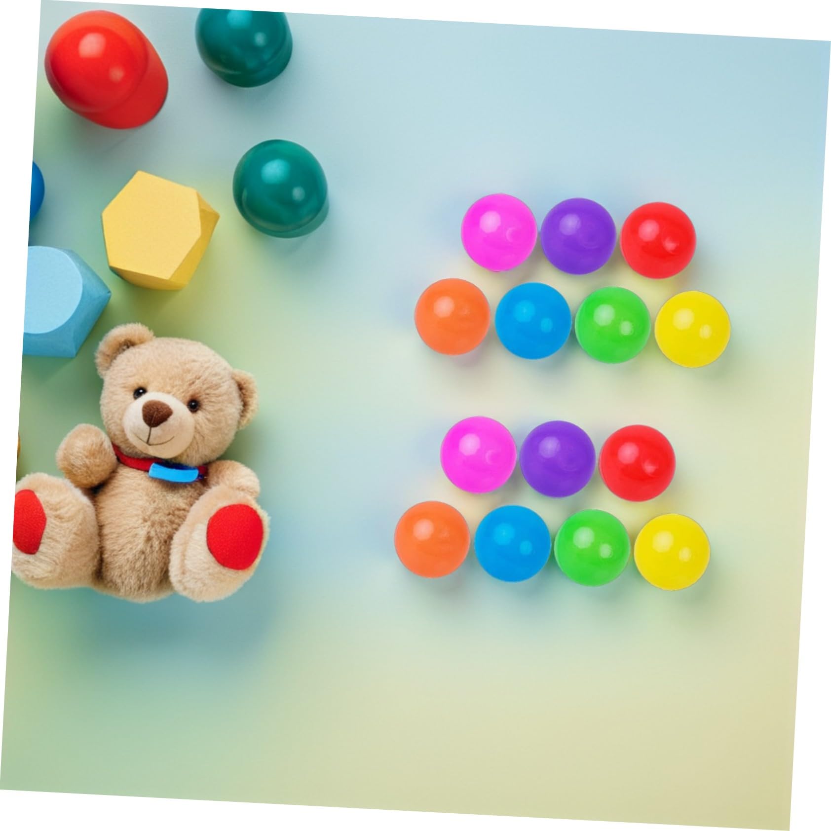 BESPORTBLE 100 Boules Rondes en Plastique Souple pour Piscine à Balles, 5,5cm, Lot de 100 Pièces Colorées, pour Salle de Jeux Bébé et Développement Musculaire