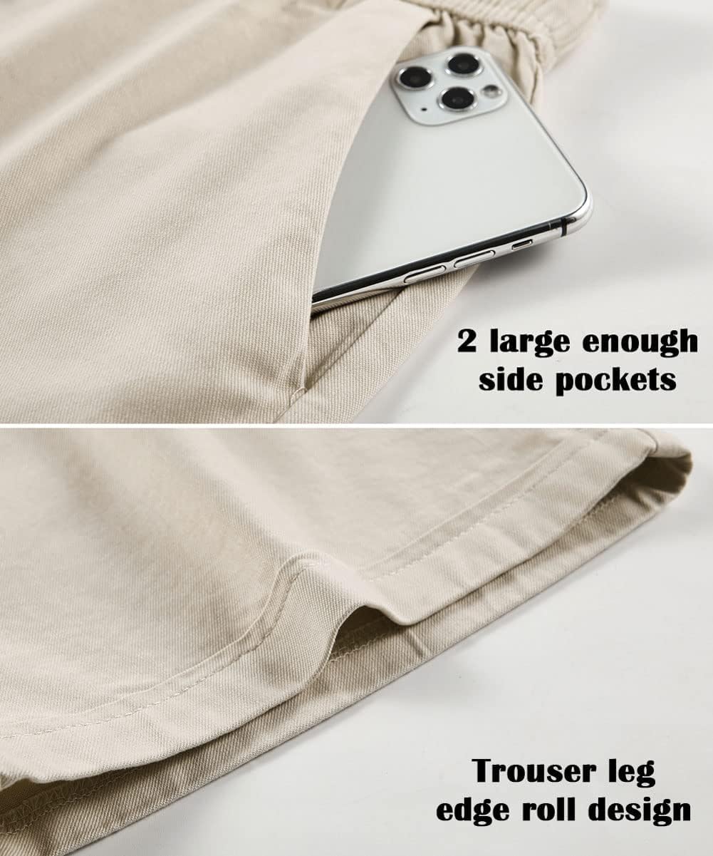 XinYangNi Womens Casual Shorts Cotton Cargo Lightweight Hiking Shorts Elastic Waist Drawstring Summer Shorts with Pockets Army Green US 20
