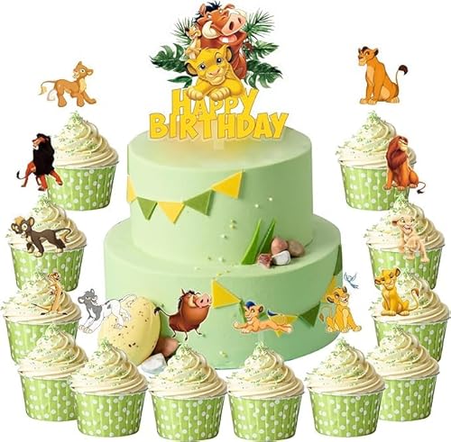 König Der Löwen Tortendeko, Simba Kuchen Deko, 13PCS König Der Löwen Cake Topper, Tortendeko König Der Löwens, Lion King Cupcake Toppers, Happy Birthday Tortendekos