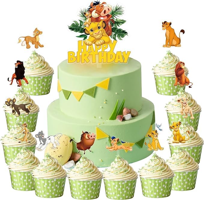 Decoracion Tartas Cumpleaños el Rey Leon, Decoracion Tarta León, 13PCS Decoración Cumpleaños Rey Leon, Decoracion Tarta el Rey Leon, Decoración Tarta, León Cake Topper, León Cake Topper