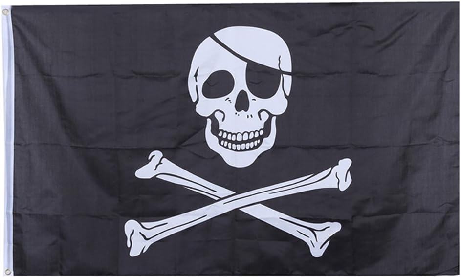 3 x 5 Ft Pirate Jolly Roger Flag (Skull and Crossbones) Polyester Banner with Brass Grommets
