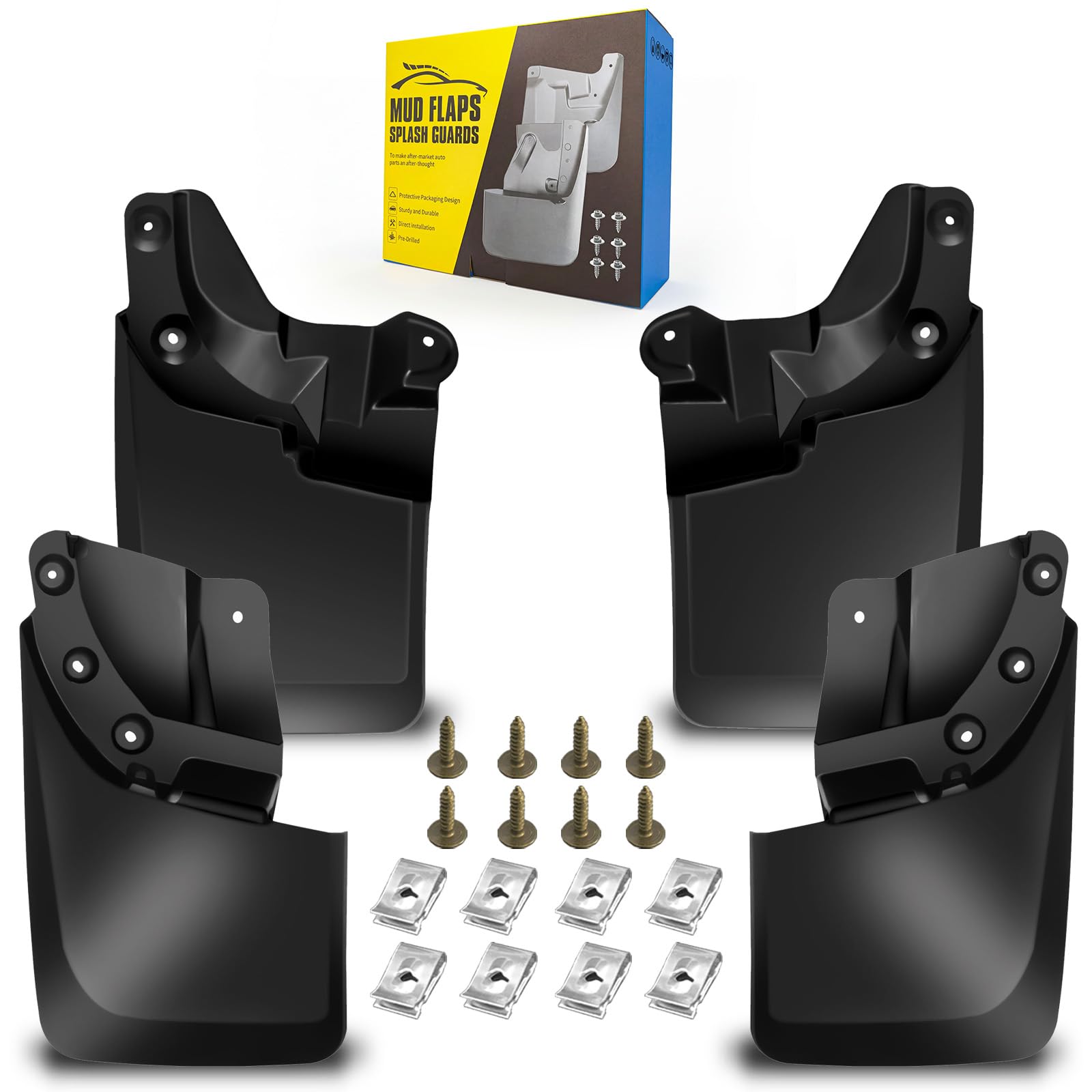Mud Flaps Fit for 2016-2022 Toyo-ta Tacoma for Vehicle with OEM Fender Flares Only (Doesn't Fit Submodel SR/SR5), Dedicated Mudguard for Four Seasons Universal Protection, Front and Rear