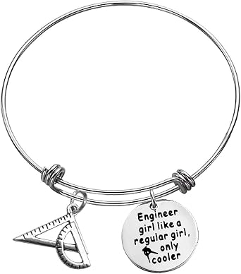 Ciyumu Funny Engineer Gift for Woman Engineer Bracelet Ruler Charm Expandable Bangle Engineering Gift for Engineering Gift Mechanical Engineer Gift for Friend Engineering Graduation Gift
