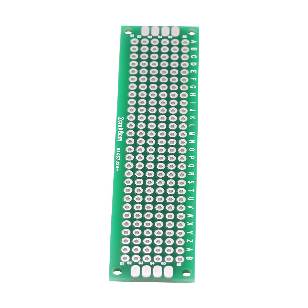 Akozon Basetta Millefori, 10 pz Doppia Faccia Prototipazione Circuiti Stampati Universale Componenti Elettronici per Saldatura a Saldare Fai te 2 x 8 cm