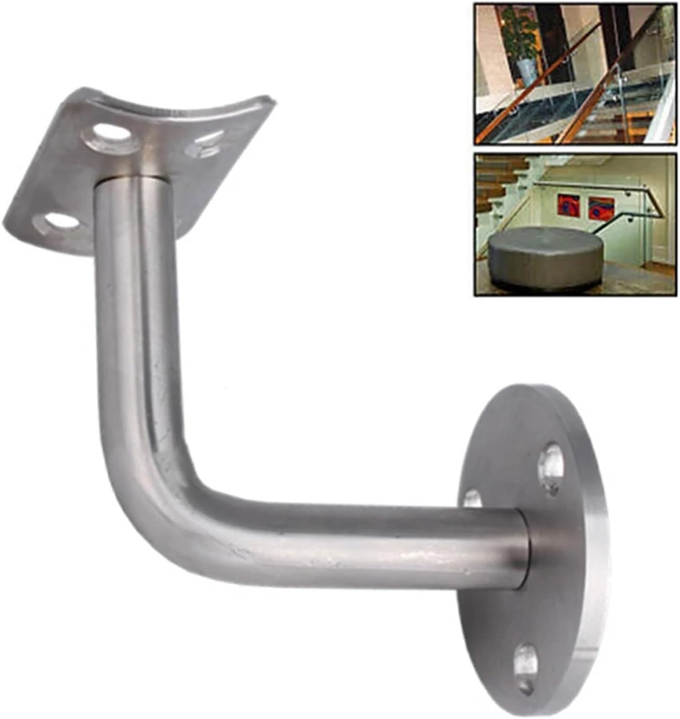 Hand Rail Brackets 2 Pcs Brackets Stair Handrail Fixed Holder Rack Support Accessories Balustrade Hardware Stainless Steel(60x80mm)