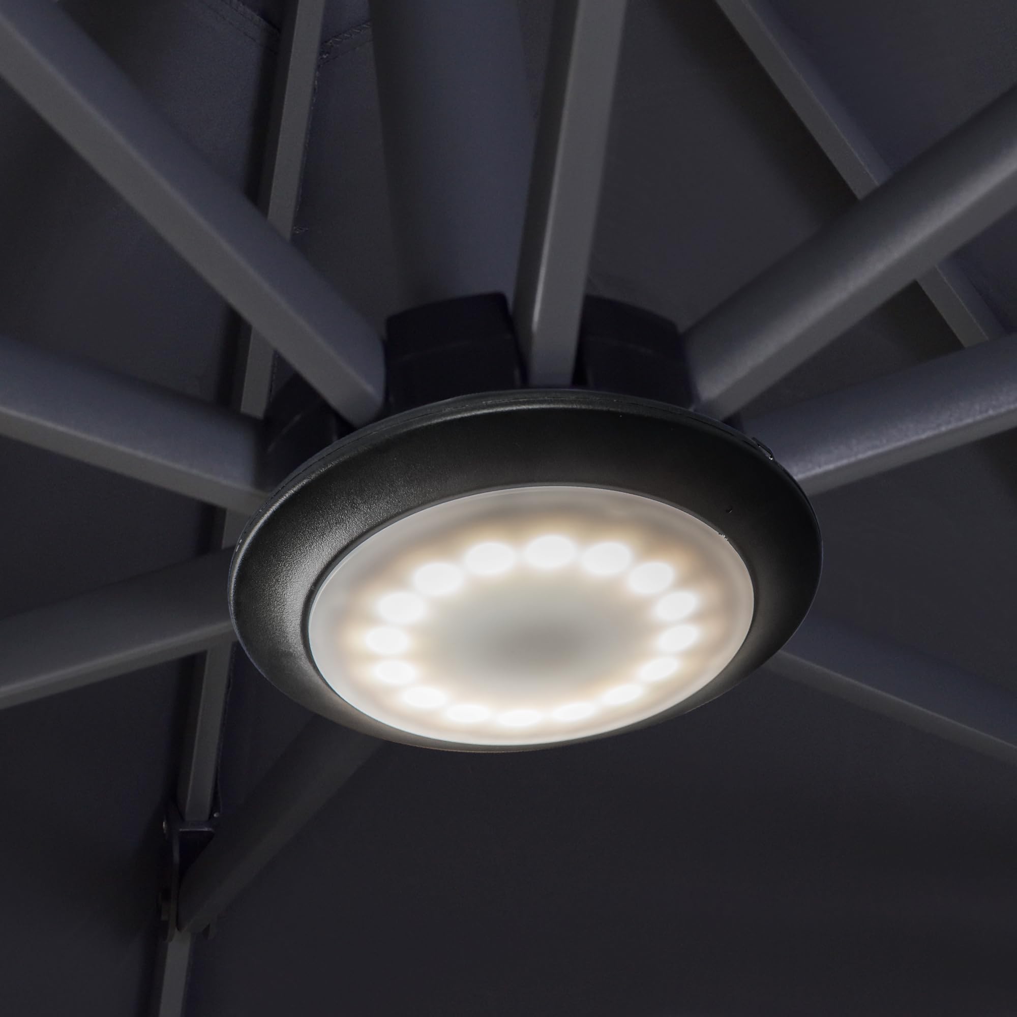 PURPLE LEAF ZY04ZXD LED Sonnenschirm Beleuchtung mit Fernbedienung Tragbarer wiederaufladbarer 12-Farben-Wechsel für Außenbereich