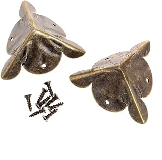 OUSIKA Corner Protector,Corner Guards,Metal Edge Decorative,Accessories 12pcs Bronze Corners Wooden Box Protector 27/30mm Decorative Bracket Furniture Hardware Door Hinge