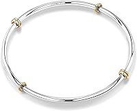 NOKMIT Triple Interlocked Stackable Bangle Bracelets Women 3-Pack Gold Silver Stainless Steel Hypoallergenic Non-Tarnish